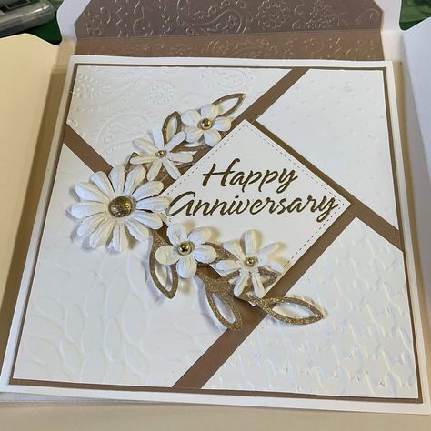 50th Anniversary Card Ideas Handmade, How To Make Anniversary Cards, 70th Anniversary Cards, 20th Anniversary Cards Handmade, Stampinup Anniversary Card Ideas, 50 Anniversary Cards Handmade, Stampin Up 50th Anniversary Cards, 50th Wedding Anniversary Cards Handmade, 60th Anniversary Cards