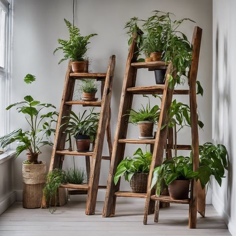 Are you looking to add a touch of creativity and personality to your indoor or outdoor garden? Elevate your greenery with these innovative DIY plant stand ideas. Wooden Ladder Plant Stand, Diy Wood Plant Stand, Diy Plant Shelf, Tall Plant Stand Indoor, Plant Stand Ideas, Ladder Plant Stand, Rustic Plant Stand, Tall Plant Stands, House Vibes