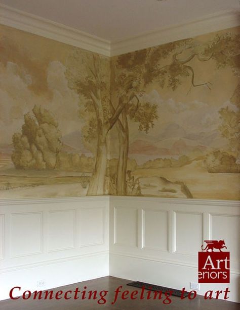 Victorian wall mural Victorian Wall Mural Forest, Victorian Wall Painting, Victorian Wall Mural, Chateaux Interiors, Victorian Wall, Ceiling Murals, Eclectic Bathroom, Wall Murals Painted, Painting Wallpaper