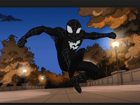 Spider Man Animated Series, Spectacular Spiderman, Spiderman Suit, Godzilla 1998, Spiderman Black, Spiderman Suits, Spectacular Spider Man, A Thing Of Beauty, Man Black