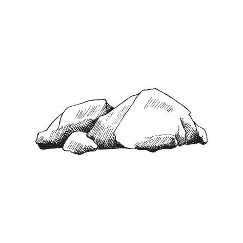 3,341 Boulder Rock Illustrations & Clip Art - iStock Rock Line Art, Boulder Tattoo Rock Climbing, Stone Sketch Drawing, Rock Formations Drawing, Rock Tattoo Ideas Stones, Sea Rocks Drawing, Stone Texture Sketch, Stone Drawing Rocks, Rock Drawing Reference