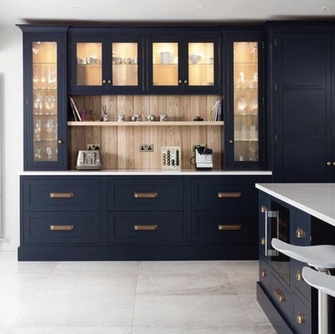 Navy Pantry, Richard Burke, Burke Design, Urban Modern Interior Design, Armac Martin, House Pantry, Navy Kitchen, White Shaker Kitchen, Pantry Cabinets