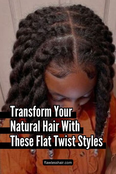 Chunky Flat Twists With Beads Beaded Natural Hairstyles, How To Flat Twist Natural Hair, Natural Hair Flat Twist Styles, Twists With Beads, Twist Outs On Natural Hair, Natural Hair Flat Twist, Flat Twist Styles, Flat Twist Out, Flat Twists