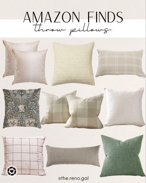 Amazon throw pillow covers. Cute and affordable pillows. Neutral pillow | white pillow | linen pillow | floral pillow | green pillow | lumbar pillow | plaid pillow | window pane pillow | leopard pillow | accent pillow | textured pillow #amazonfinds #founditonamazon #amazonhome #amazonhomedecor Amazon Pillow Covers, Sage Throw Pillows, Target Pillows, Leopard Pillow, Neutral Pillow Covers, Euro Pillow Covers, Neutral Pillow, Winter Throw Pillows, Leopard Pillows