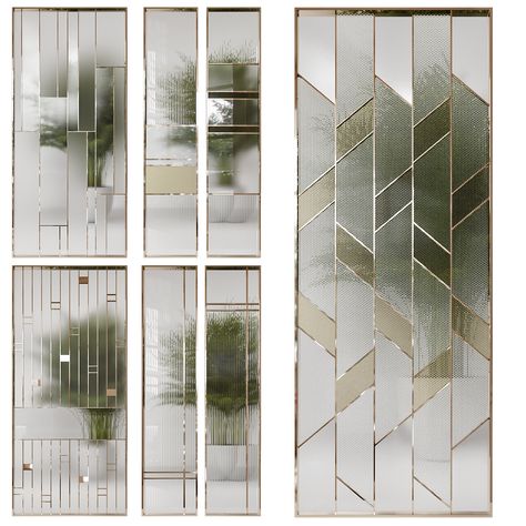 Set of 5 panels Glass Panels Wall Interiors, Modern Partition Wall Glass Panels, Stained Glass Interior Design, Modern Stained Glass Panels, Composition Inspiration, Glass Partition Designs, Kitchen Sliding Doors, Modern Partition Walls, Partition Designs