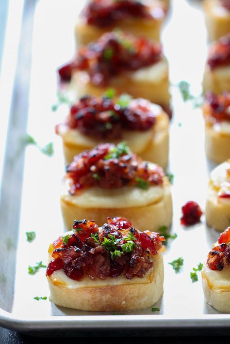 Cranberry Bacon Jam Crostini Recipe Bacon Jam Crostini, Best Holiday Appetizers, Crostini Recipe, Crostini Appetizers, Crostini Recipes, Baked Avocado, Six Sisters Stuff, Cranberry Cheese, Game Day Appetizers