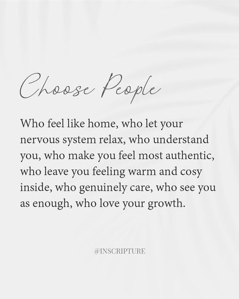 PEOPLE MAKE A DIFFERENCE // Surround yourself with positivity 🌟💖 The people you surround yourself with make all the difference. Prioritise the ones who relax you, keep you positive, uplift your spirit, and genuinely care for your growth. https://www.inscripture.com/ #peoplematter #homeiswheretheheartis #positivevibes #uplifteachother #cherishyourtribe #supportandgrow #gratitude #love #loss #grief #positivity #selfworth #mindfulness #selfacceptance #mentalhealth #healing #selflovejourney #s... Surround Yourself With Happy People, People Happy For You Quote, People Who Make You Feel Good, Healing People Quotes, Surround Yourself With Positivity, Caring People Quotes, Who You Surround Yourself With Quotes, Positive Self Growth Quotes, Genuine Quotes People