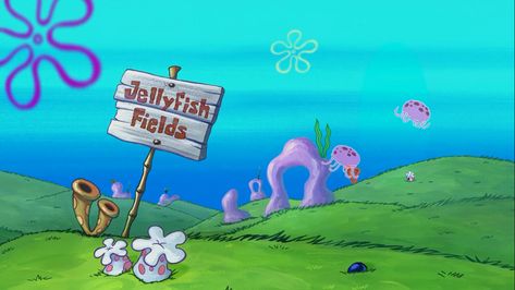 Jellyfish Fields | Encyclopedia SpongeBobia | Fandom Jellyfish Fields, Spongebob Jellyfish, Spongebob Background, Wallpaper Spongebob, Spongebob Cartoon, Spongebob Drawings, Jellyfish Painting, Spongebob Painting, Spongebob Party