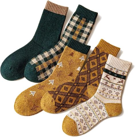 Womens Wool Socks, Socks Aesthetic, Korean Socks, Comfy Socks, Hiking Socks, Thick Wool, Comfortable Socks, Warm Socks, Granola Girl