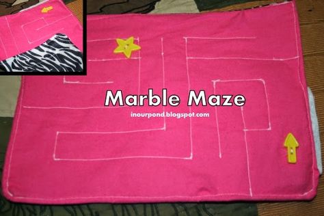 easy to sew marble maze Marble Maze Pattern Free Printable, Quiet Bags, Maze Ideas, Kids Travel Games, Maze Pattern, Marble Maze, Activity Bags, Fidget Blankets, Maze Game