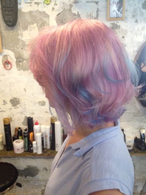 Lilac Purple Hair Color, Pink And Blue Hair Aesthetic, Lilac And Blue Hair, Pastel Blue Hair Aesthetic, Pink And Blue Dyed Hair, Lilac And Pink Hair, Light Blue And Pink Hair, Light Purple Hair Aesthetic, Pastel Blue And Pink Hair