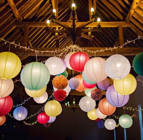 Paper lanterns20 colors Tissue Paper LanternRound Hanging | Etsy Balloon Lanterns, Lanterns Hanging, Chinese Paper Lanterns, Barn Parties, Led Balloons, Barn Wedding Decorations, Chinese Paper, Barn Decor, Anniversary Decorations