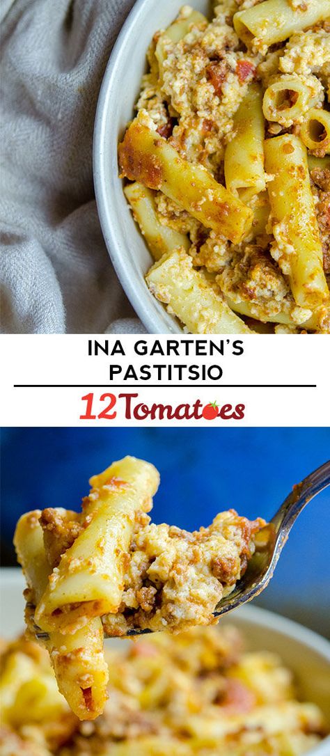 Ina Garten’s Pastitsio | 12 Tomatoes Ina Garten Pastitsio Recipe, Greek Pasta, Ina Garten Recipes, Quick Weeknight Meals, Greek Recipes, Mediterranean Recipes, Main Dish Recipes, Casserole Recipes, Pasta Dishes