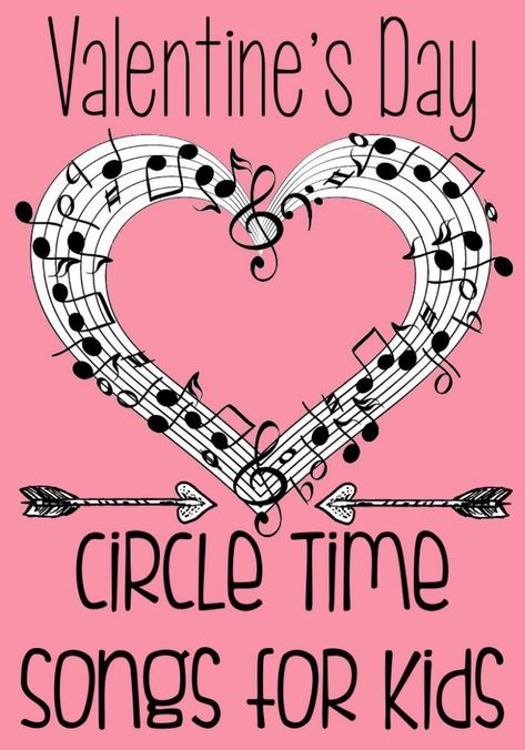 Valentine's Day Circle Time Songs, Rhymes, and Games for Tot and Preschool Movement For Preschoolers, Valentine Songs, Valentine Music, Storytime Ideas, February Activities, Library Resources, Kindergarten Valentines, Children Stories, Circle Time Songs