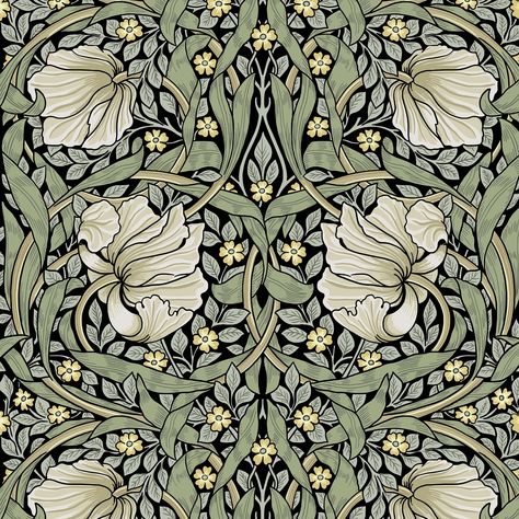 Pimpernel by William Morris X @utart_home 🖤 Such a beautiful rendition of this amazing pattern by @utart_home // a soon to be best seller 😍 #wallpaper #williammorris #pimpernel #wallpaperdecor #interiordesign #peelandstickwallpaper #bathroomwallpaper Large Flower Wallpaper, Kelmscott Press, Vintage Floral Wall Art, Floral Wallpaper Nursery, Vintage Floral Wallpaper, William Morris Wallpaper, Funky Wallpaper, Dark Background Wallpaper, Morris Wallpapers