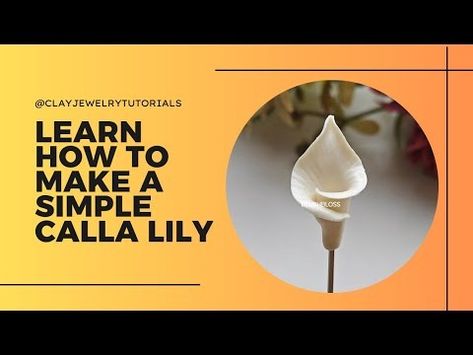 Polymer clay Calla Lily tutorial | Handmade Flower Tutorial | DIY Calla Lily | DIY Calla Lily Beads - YouTube Polymer Clay Calla Lily, Diy Calla Lily, Lilly Flower, Handmade Flowers Fabric, Flowers Fabric, Leather Flowers, Drip Cakes, Handmade Flower, Paper Clay