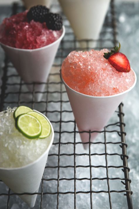 Cocktail Snow Cones – HonestlyYUM Snow Cones Recipes, Sno Cones, Snow Cone, Snow Cones, Shaved Ice, All I Ever Wanted, 5 O Clock Somewhere, 5 O Clock, Adult Beverages