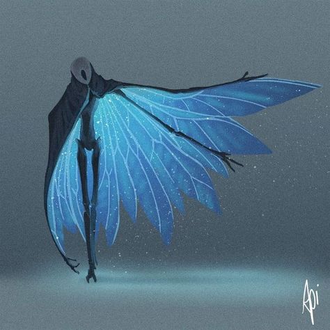 Hollow Knight Wings, Fantasy Creature Design Concept Art, Alien Art Drawing, Alien Creature Concept Art, Fantasy Creature Concept Art, Cool Mythical Creatures, Creature Design Concept, Monster Creature Design, Mythical Creatures Drawings