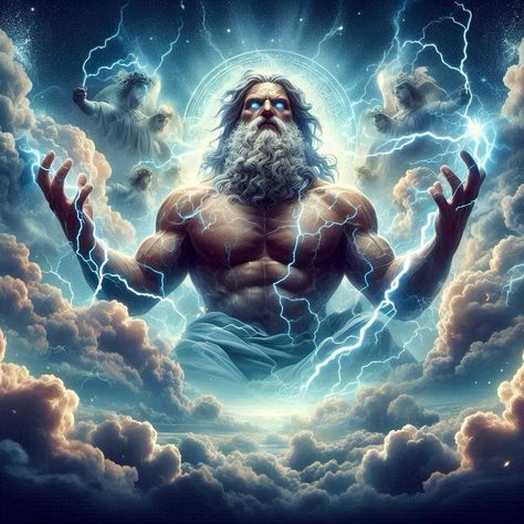 Behold the mighty Zeus, ruler of the heavens and wielder of lightning, in all his divine glory. 🌩️⚡️ #GreekMythology brought to life through the power of AI art. Witness the epic blend of ancient legend and modern technology.” #Zeus #GreekGods #Mythology #AIArt #DigitalArt #EpicArt #DivinePower #Lightning #ArtisticExpression #AncientLegends #GodOfThunder #CreativeArt #FantasyArt #MythicalCreatures #InstaArt Zeus God Art, Zeus Art Greek Mythology, God Concept Art, Zeus Art, Zeus Greek Mythology, Zeus Lightning, God Of Lightning, Zeus God, Blue Thunder