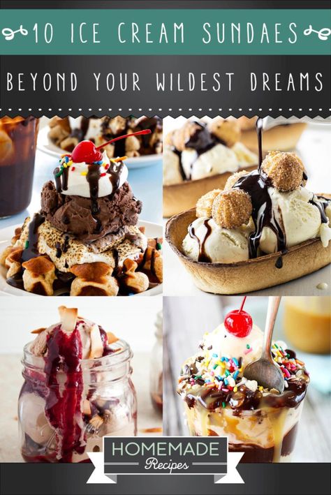 Ice Cream Sundaes Ice Cream Sundae Ideas Recipes, Sundae Ideas Ice Cream, Sundae Ideas, Ice Cream Sundae Recipe, Sundae Recipes, Ice Cream Sunday, Ice Cream Sundaes, Homemade Ice Cream Recipes, Gf Desserts