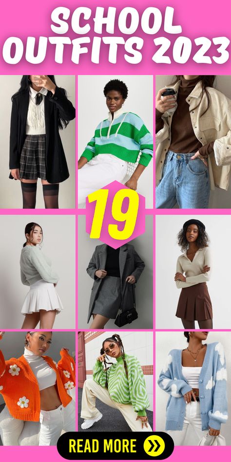 Prepare for an unforgettable year with these trendy back-to-school outfits 2023. From cute and comfy styles to preppy first-day-of-school looks, you'll be the fashion-forward star of your high school. Embrace the autumn vibes with warm layers and cozy knits, or go for a trendy and aesthetic ensemble that reflects your unique personality. Don't forget to explore the latest Korean and Japanese fashion influences to add a touch of international flair to your wardrobe. Fall Outfits School, Turtleneck Under, School Outfit Ideas, Engagement Photo Outfits Fall, Outfits Baggy, Fall Outfits For School, Preppy Plaid, Stylish Fall Outfits, Checkered Skirt