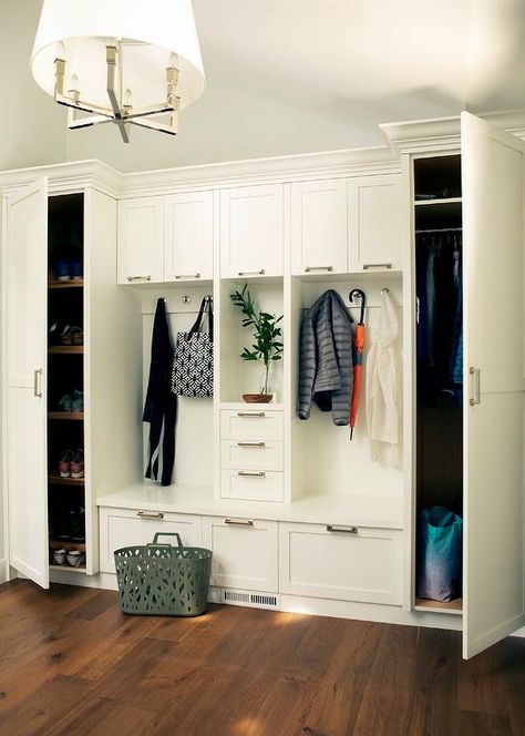 Coat And Shoe Storage, Transitional Laundry Room, Laundry Room/mudroom, Entryway Storage Cabinet, Mudroom Lockers, Bench Mudroom, Coat Storage, Mudroom Entryway, Shoe Cabinets