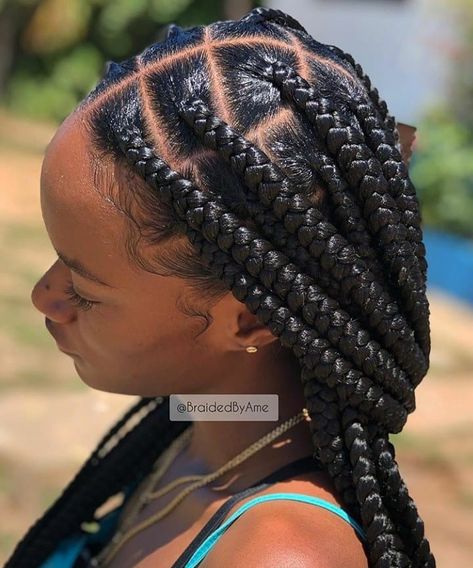 Thick Knotless Box Braids, Makeba Braids Styles Long, Makeba Braids Styles, Braids For Adults, Quick And Easy Braided Hairstyles Black, Big Knotless Box Braids, Spunky Hairstyles, Big Braids Hairstyles, Jumbo Knotless