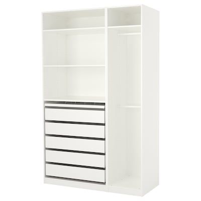 Achetez en ligne PAX Armoire-penderie, blanc, 175x58x201 cm - IKEA Pax Corner Wardrobe, Pax Planner, Pax System, Armoire D'angle, Integrated Lighting, Ikea Closet, Wardrobe Systems, Ikea Pax Wardrobe, Corner Wardrobe