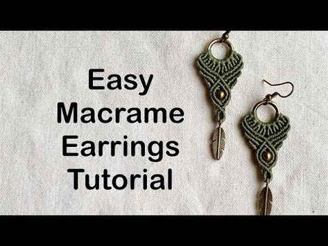 Easy macrame earrings tutorial model 2 - YouTube Easy Macrame Earrings, Macrame Earrings Tutorial, Tutorial Macramé, Easy Macrame, Earrings Tutorial, Beaded Jewelry Tutorials, Micro Macramé, Macrame Earrings, Macrame Tutorial