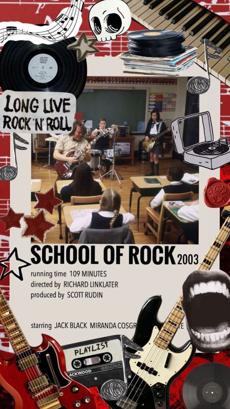 School of Rock Freddy Jones School Of Rock, School Of Rock Wallpaper, School Of Rock Aesthetic, School Of Rock Poster, School Of Rock Movie, School Of Rock Broadway, School Of Rock Musical, The School Of Rock, Rock Collage