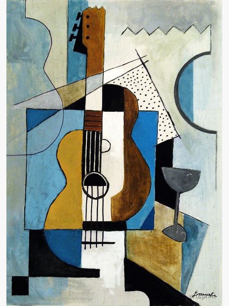 "Guitar cubist art painting music gift" Canvas Print by art2print | Redbubble Picasso Cubism, Cubist Paintings, Cubist Art, Cubism Art, Guitar Painting, Picasso Art, Soyut Sanat Tabloları, Musical Art, Guitar Art