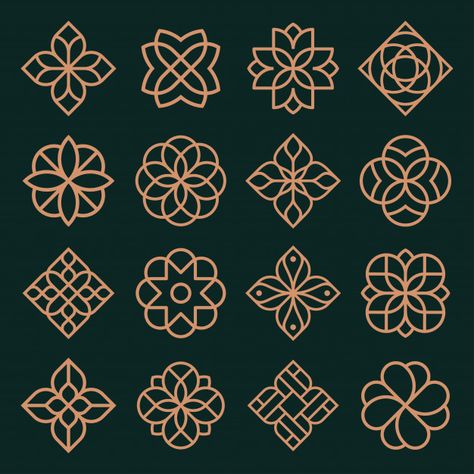 Persian Logo Design, Flower Logo Ideas, Floral Motifs Pattern, Flowers Branding, Logo Flor, Graphic Pattern Design, Floral Logos, Flor Design, Technical Art