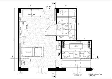 PALLIATIVE CARE CENTER PATIENT ROOM on Behance Hospital Patient Room, Elderly Center, Hospital Bedroom, Elderly Care Center, Accessible House Plans, Hospital Floor Plan, Site Development Plan, Hospital Ward, Hospital Plans