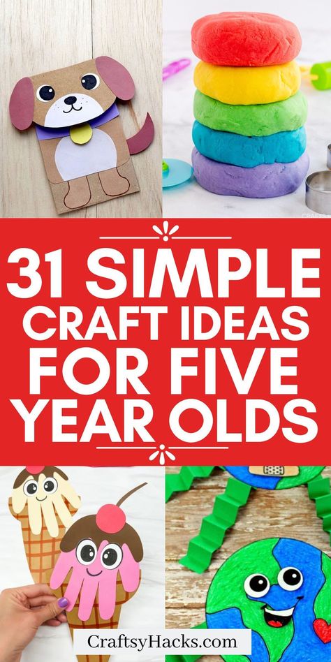 Crafts For 5 Year Kids, Five Year Old Crafts, Activities For 1st Graders Fun, Fun Activities For 5yrs Old, Easy Crafts For 4 Yo, Art For 5 Yrs Old, Activities For 4-5 Yrs Old, Crafts For Four Year Olds, Crafts For Six Year Olds