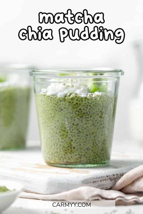 Lasagna For One, Matcha Chia Seed Pudding, Matcha Overnight Oats, Creamy Matcha, Matcha Chia Pudding, Chia Bowl, Matcha Pudding, Sweet Matcha, Chia Pudding Recipe