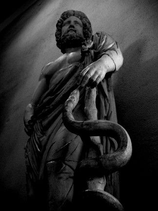 Asclepius Art, Asclepius Aesthetic, Asclepius Tattoo, Dna Art, Medical Tattoo, Greek Mythology Tattoos, Classic Sculpture, Mythology Tattoos, Greek Gods And Goddesses