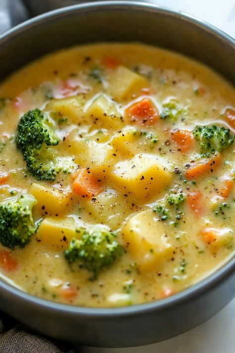 Broccoli Cheddar And Potato Soup, Whole 30 Broccoli Potato Soup, Soup Recipes With Broccoli, Crockpot Cheddar Broccoli Potato Soup, Broccoli Cheddar Soup With Ham, Vegan Broccoli Potato Cheese Soup, Beer Cheese Broccoli Cheddar Soup, Cream Of Broccoli And Potato Soup, Crockpot Potato And Broccoli Soup