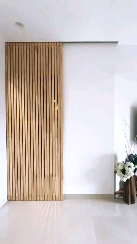 Wood Sliding Door | Modern home interior design, Living room design decor, House interior decor House Interior Decor Living Room, Sliding Door Modern, Interior Decor Living Room, Foyer Design Ideas, Wood Sliding Door, Entrance Foyer Design, Koti Diy, Modern Home Interior, Design House Interior