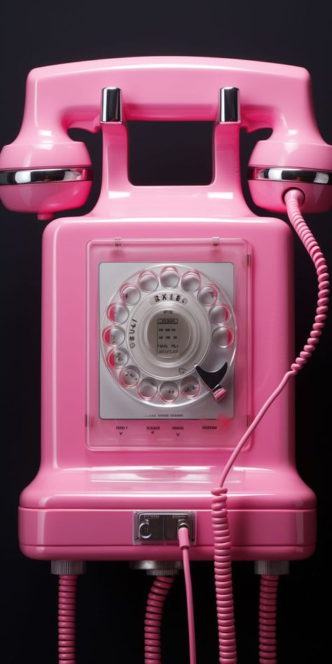 A phone, adorned with a pink cord, reflecting a style of hyperrealistic murals and machine aesthetics, crafting a scene that is a detailed, enchanting blend of the past and future, inviting viewers into a world where every hue and ring whispers a story of vibrant and enchanting connections. Dorm Pictures, Enchanting Aesthetic, Minecraft Wall, Vibrant Aesthetic, Paris Art Print, Pink Vibes, Tickled Pink, Pretty Wallpapers Backgrounds, Telephones