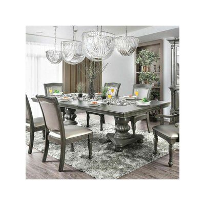 Formal Dining Room Sets, Traditional Dining Chairs, Grey Dining Tables, Traditional Dining Tables, Set Meja Makan, Carved Legs, Expandable Dining Table, Grey Dining, Dining Room Set