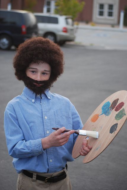 It's not really cosplay, but this little Bob Ross needs to be here. Bob Ross Costume, Best Costume Ever, Best Costume, Halloween Clothes, Diy Halloween Costumes For Kids, Creative Costumes, Bathroom Idea, Pbs Kids, Bob Ross