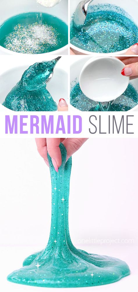 Mermaid Birthday Party Decorations Diy, Little Mermaid Crafts, Diy Mermaid Birthday Party, Snowflake Making, Mermaid Slime, Flower Snowflake, Slime Birthday, Ocean Theme Birthday, Paper Craft For Kids