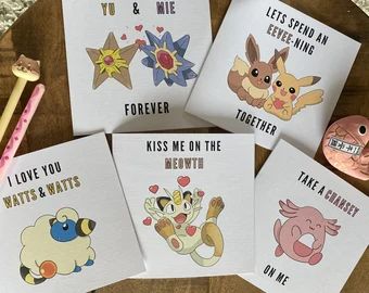 Valentines puns | Etsy Valentines Pokemon, Pokémon Valentines, Pokemon Valentine's, Pokemon Valentine Cards, Pokemon Birthday Card, Valentine Cards Printable, Pokemon Valentine, Pokemon Diy, Pokemon Craft