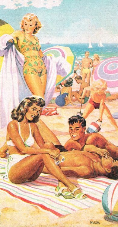 (1) 60s beach party | Summer 2015 Inspiration | Pinterest 60s Beach, Roger Wilkerson, Arte Pulp, Photography Genres, Photography Kit, Pulp Art, Images Vintage, Types Of Photography, Pin Up Art