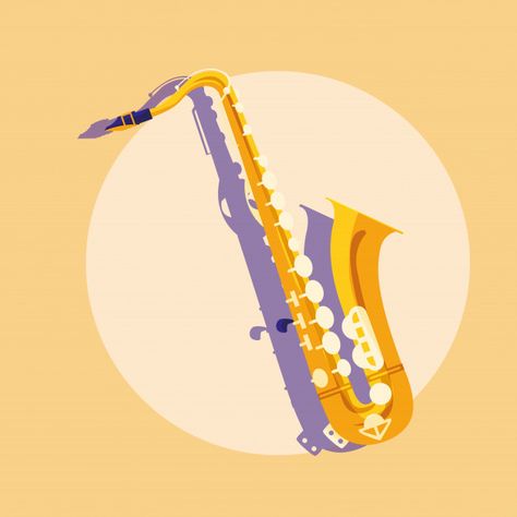 Saxophone Clipart, Saxophone Drawing, Saxophone Aesthetic, Saxophone Illustration, Instrument Drawing, Instrument Illustration, Paint Inspiration, Info Design, Sunny Afternoon