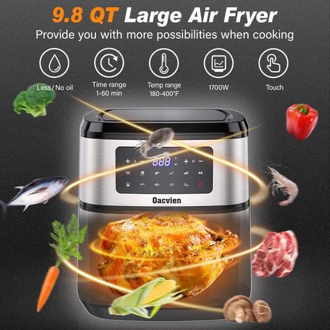 Oacvien Air Fryer Cookware Photography, Electronics Packaging, Product Infographic, Philips Air Fryer, Large Air Fryer, Electronic Packaging, Kitchen Accesories, Air Fryer Oven, 3d Room