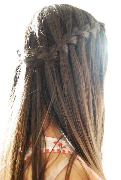 . Waterfall Braid Hairstyle, Long Brunette Hair, French Braid Hairstyles, Nice Hair, Hair Styles 2014, Waterfall Braid, Long Straight Hair, Hair Stuff, Braids For Long Hair