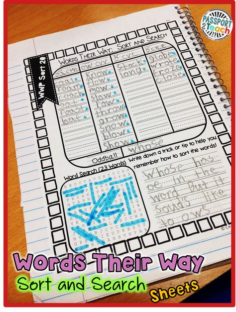 Third Grade Literacy Centers, Words Their Way Sorts, Third Grade Literacy, Word Study Activities, Words Their Way, Procedural Writing, Word Work Centers, Literacy Lessons, Phonics Words