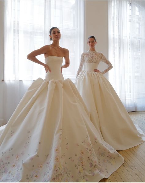 Nicole And Felicia Wedding Dress, Nicole And Felicia, Nicole Felicia, Dresses In Dubai, Bridal Atelier, Satin Ball Gown, Kleinfeld Bridal, Floral Wedding Dress, Couture Designers