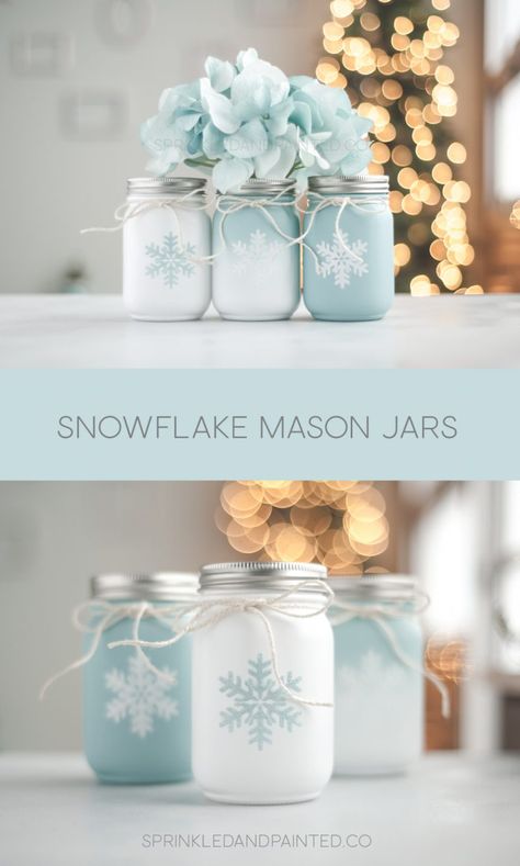 Pallet Vanity, Holiday Mason Jar, Aqua Christmas, Jar Projects, Diy Jar, Mason Jar Projects, Idee Cricut, Jar Decor, Diy Jar Crafts